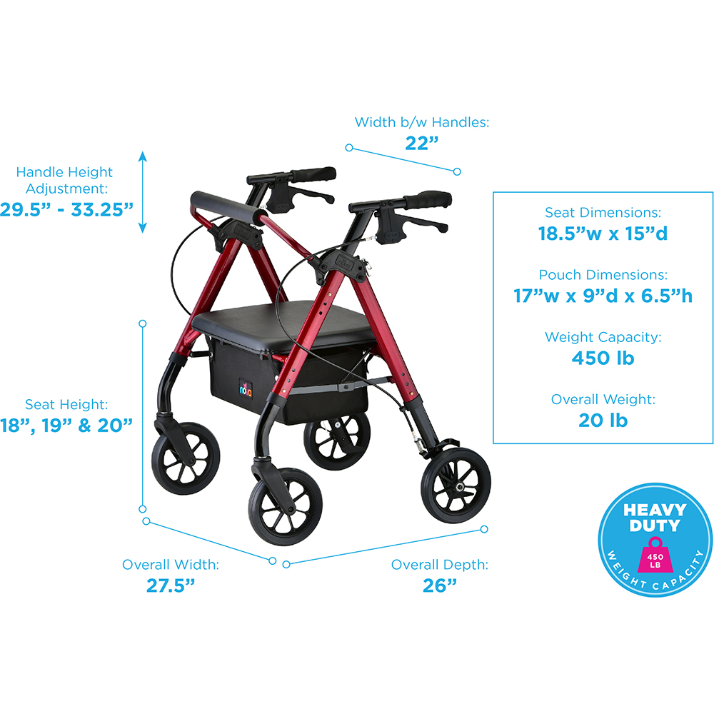 STAR HD PETITE ROLLATOR RED